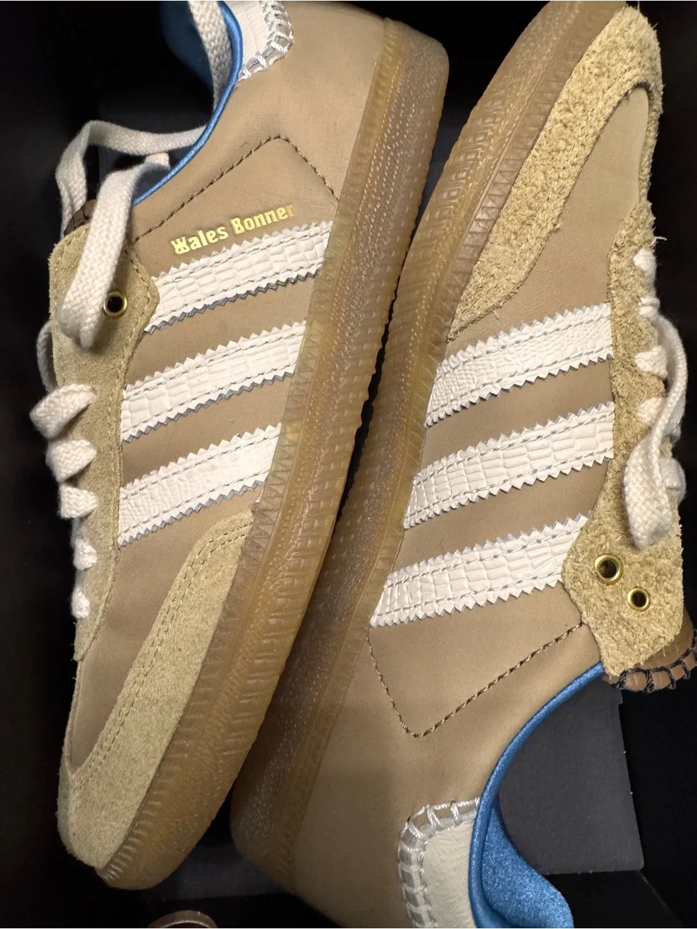 Wales Bonner Adidas Men’s Beige/Sand Sneakers with White Stripes